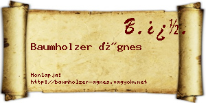Baumholzer Ágnes névjegykártya